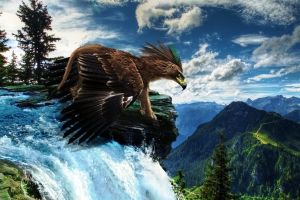 Schöne Hintergrundbilder mit Wasserfall